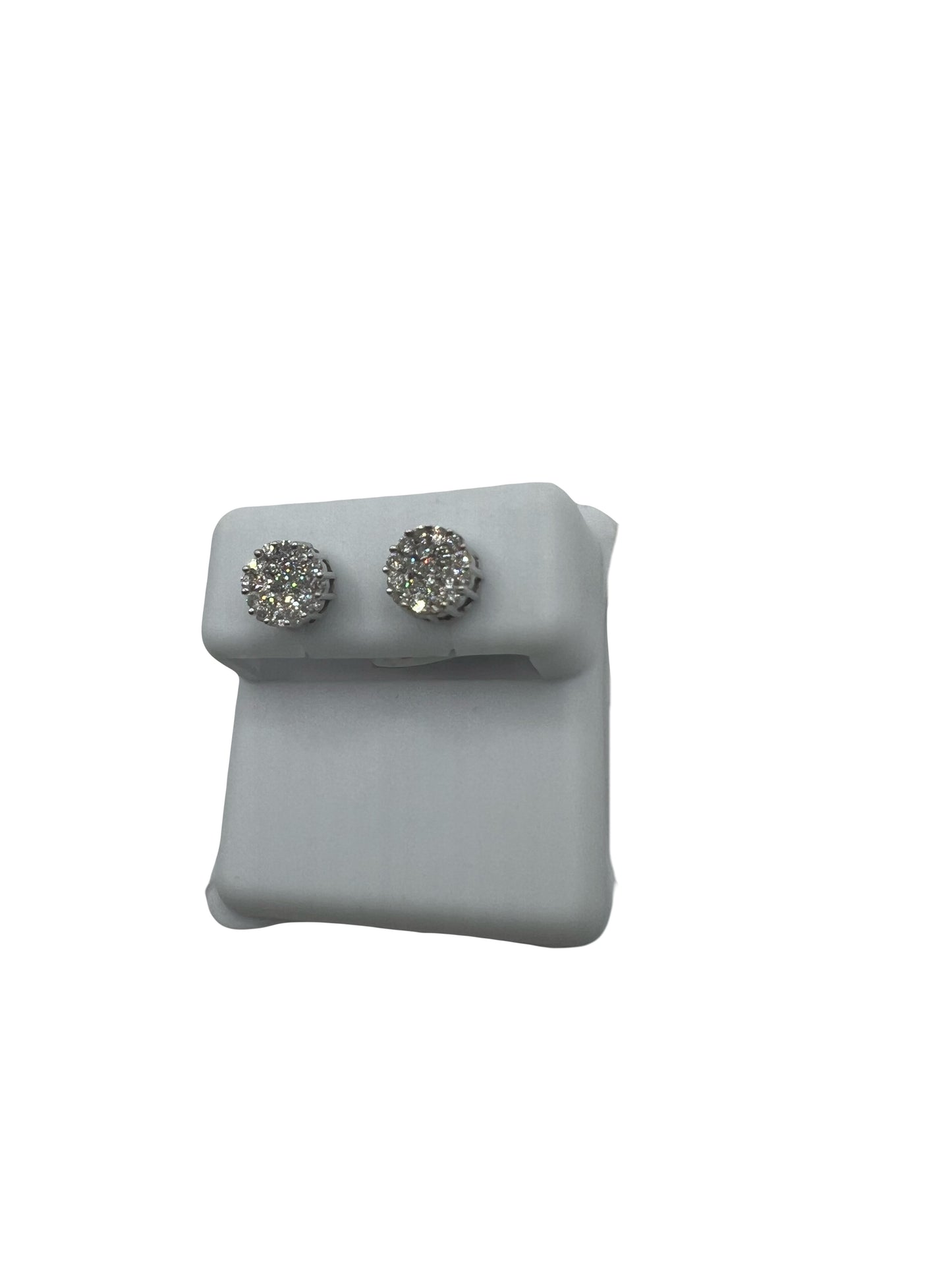 14k Cluster Diamond Earrings
