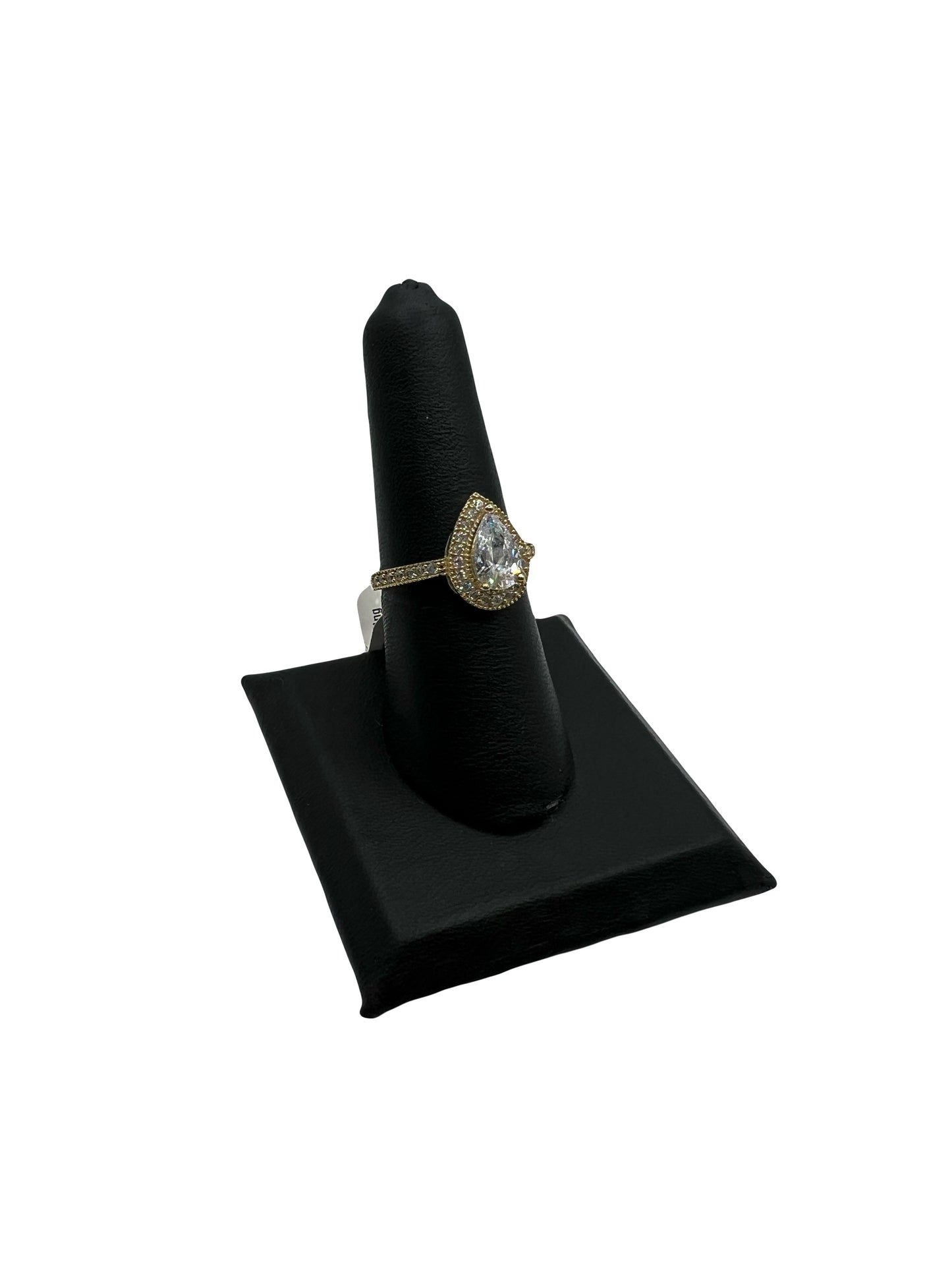 10k Cz Pear Ring
