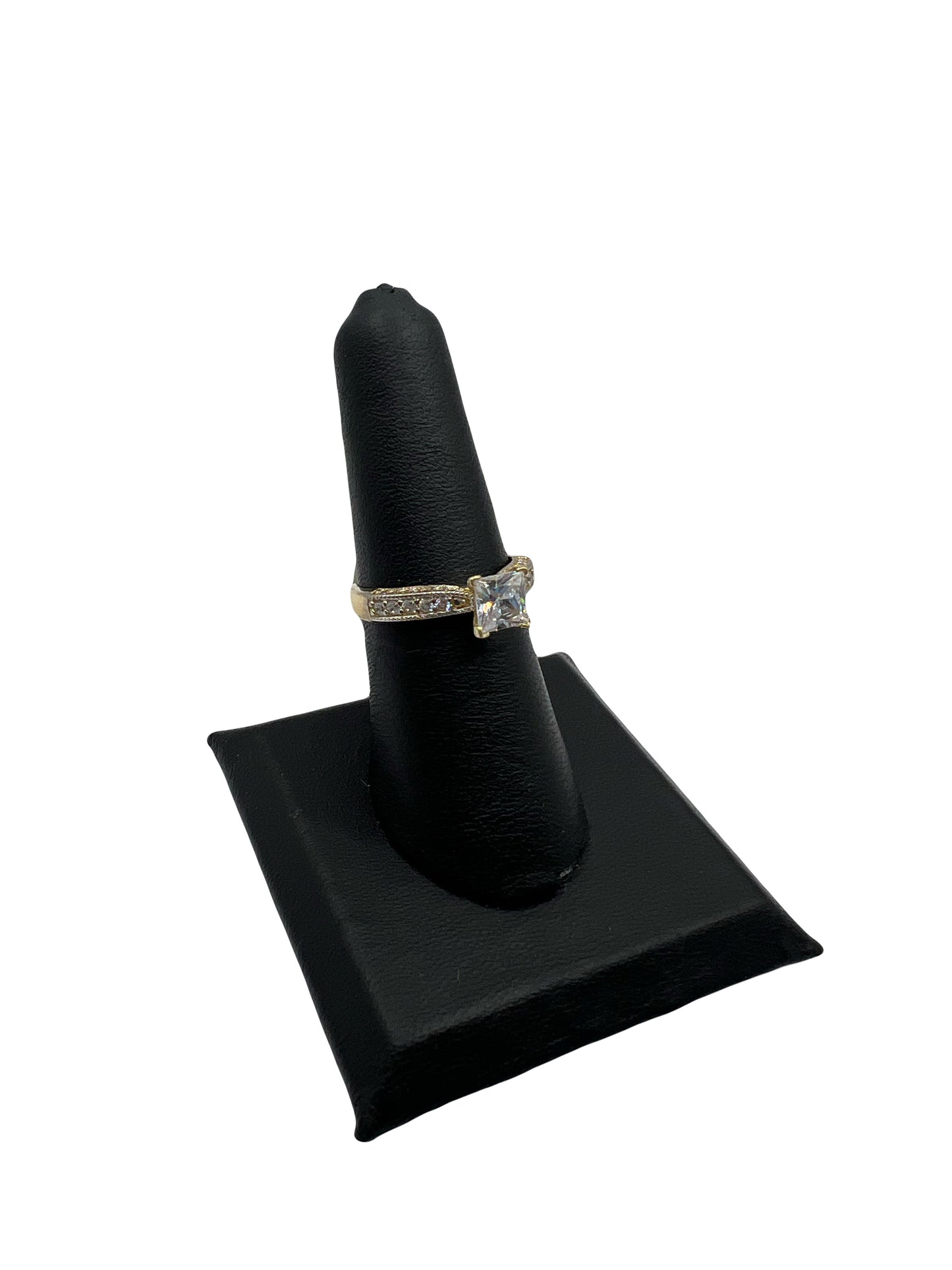 10k Cz Square Ring