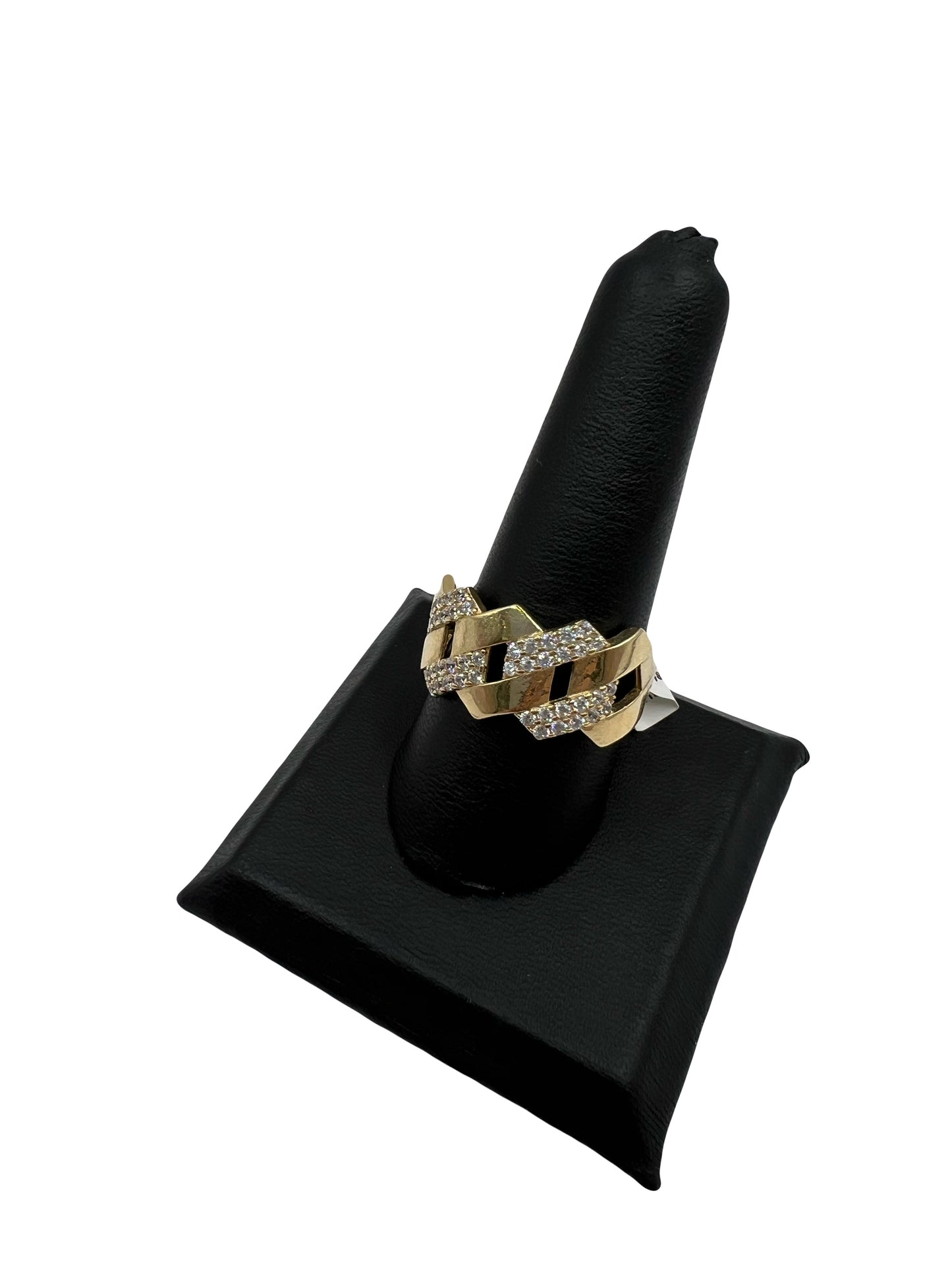 14k Cuban CZ Ring