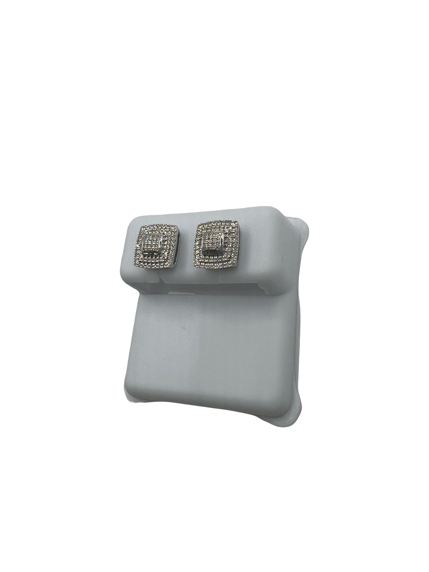 14k Diamond Square Earrings