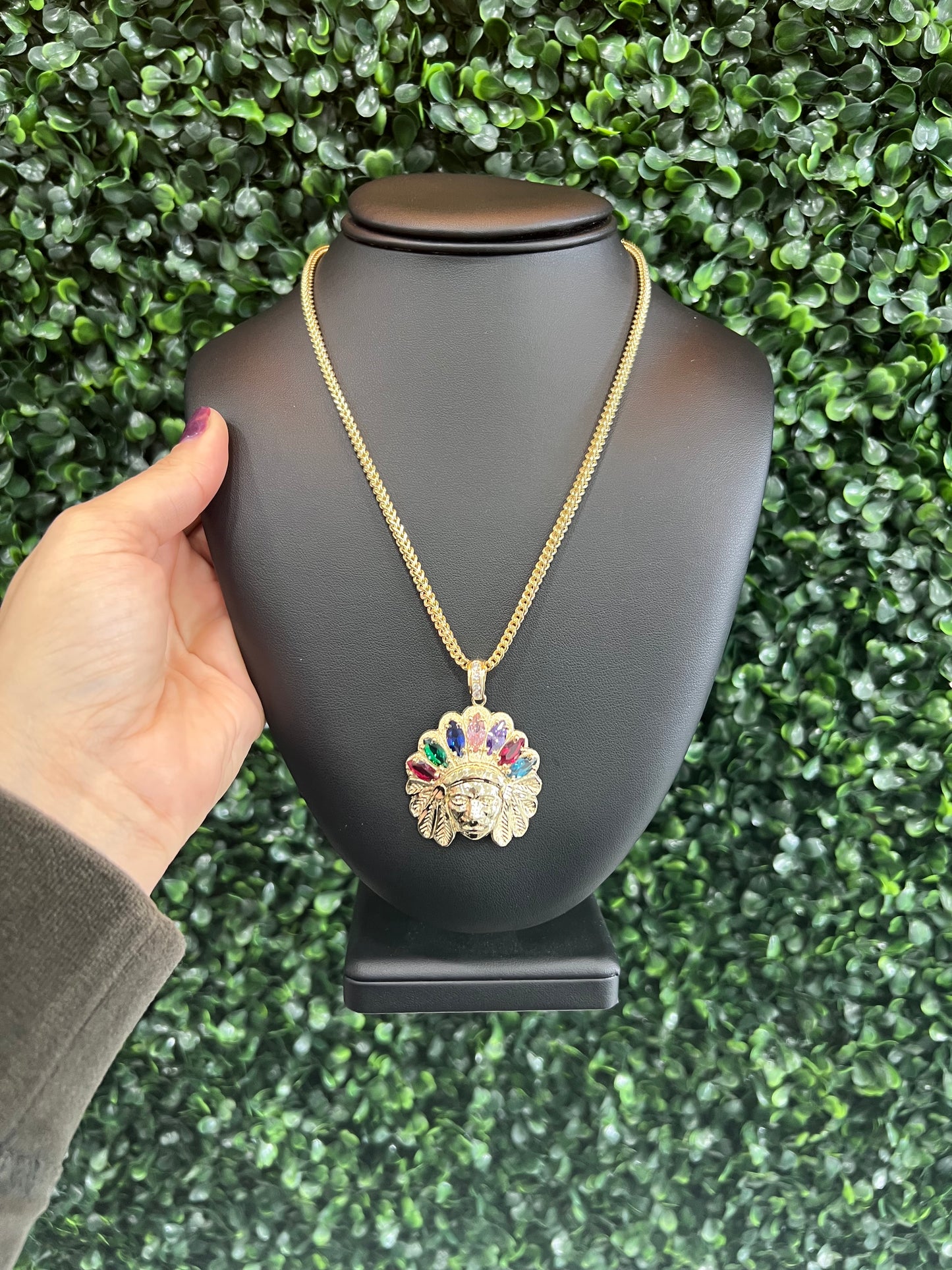 10k Buddha Pendant & Franco Chain