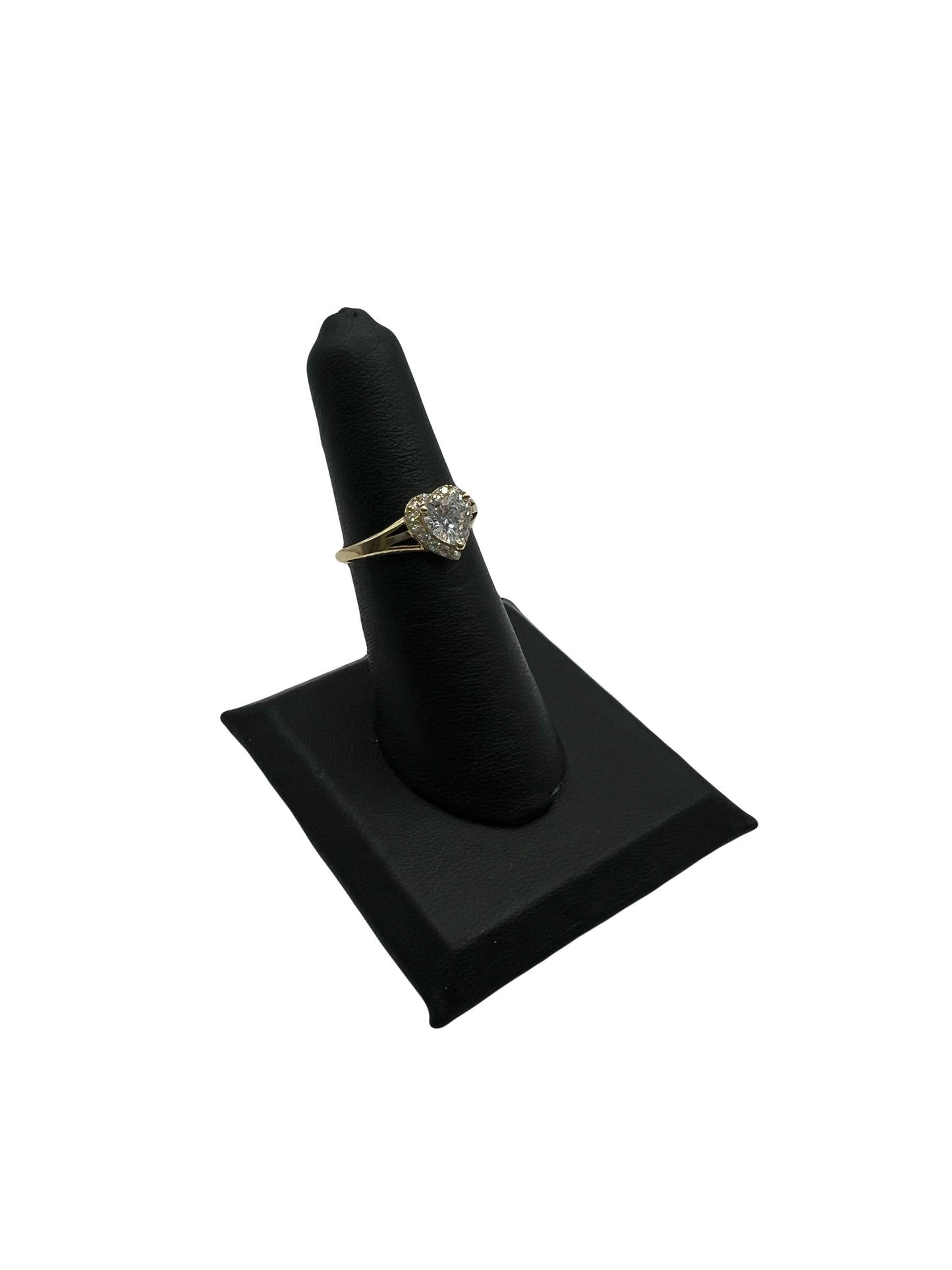 10k Cz Heart Ring