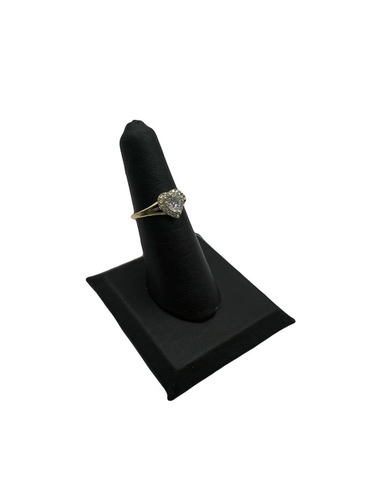 10k Cz Heart Ring