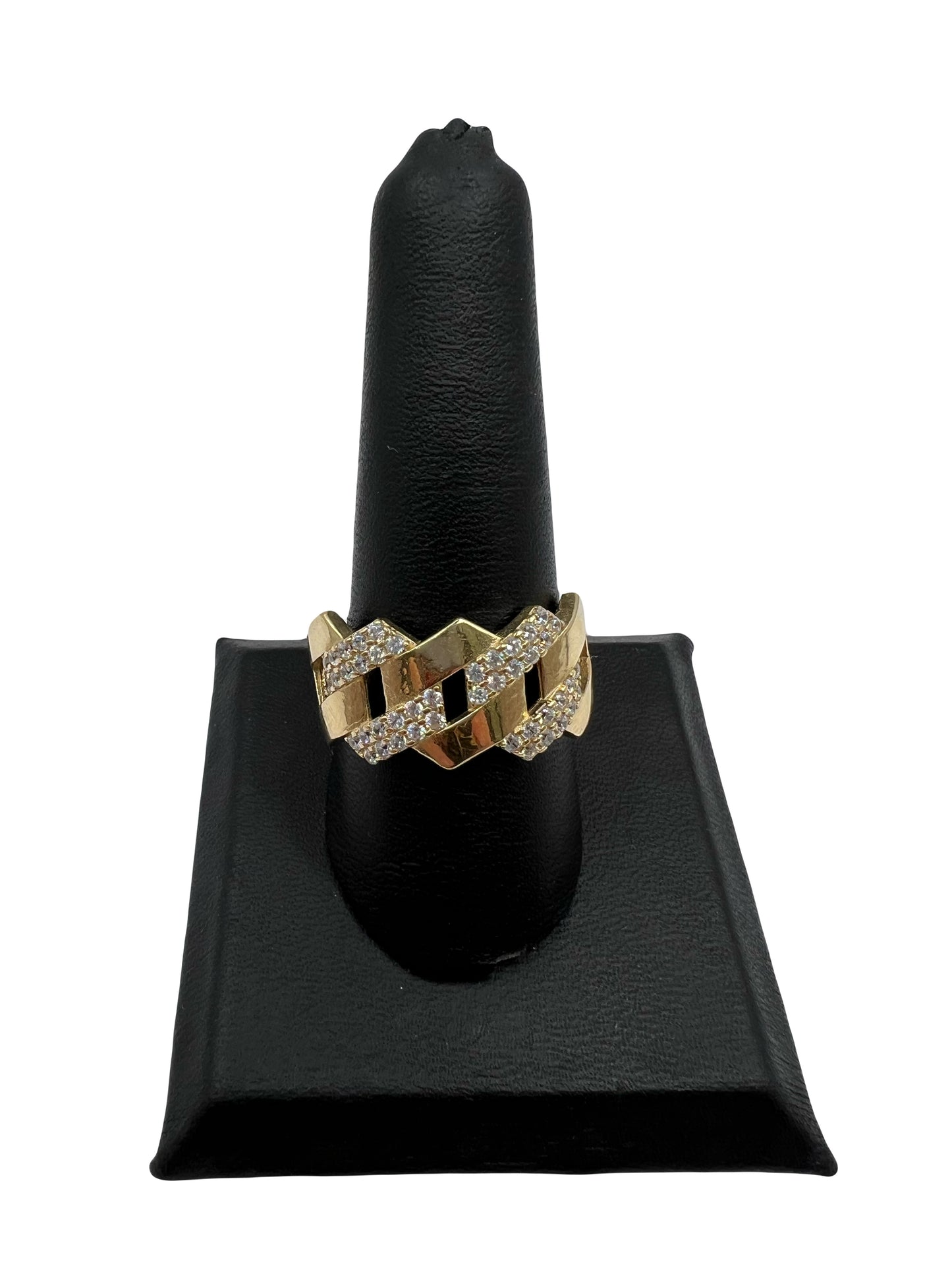 14k Cuban CZ Ring