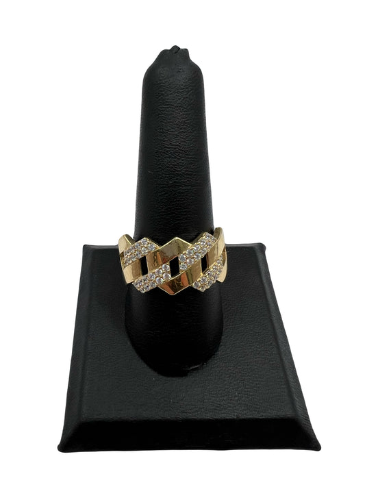 14k Cuban CZ Ring