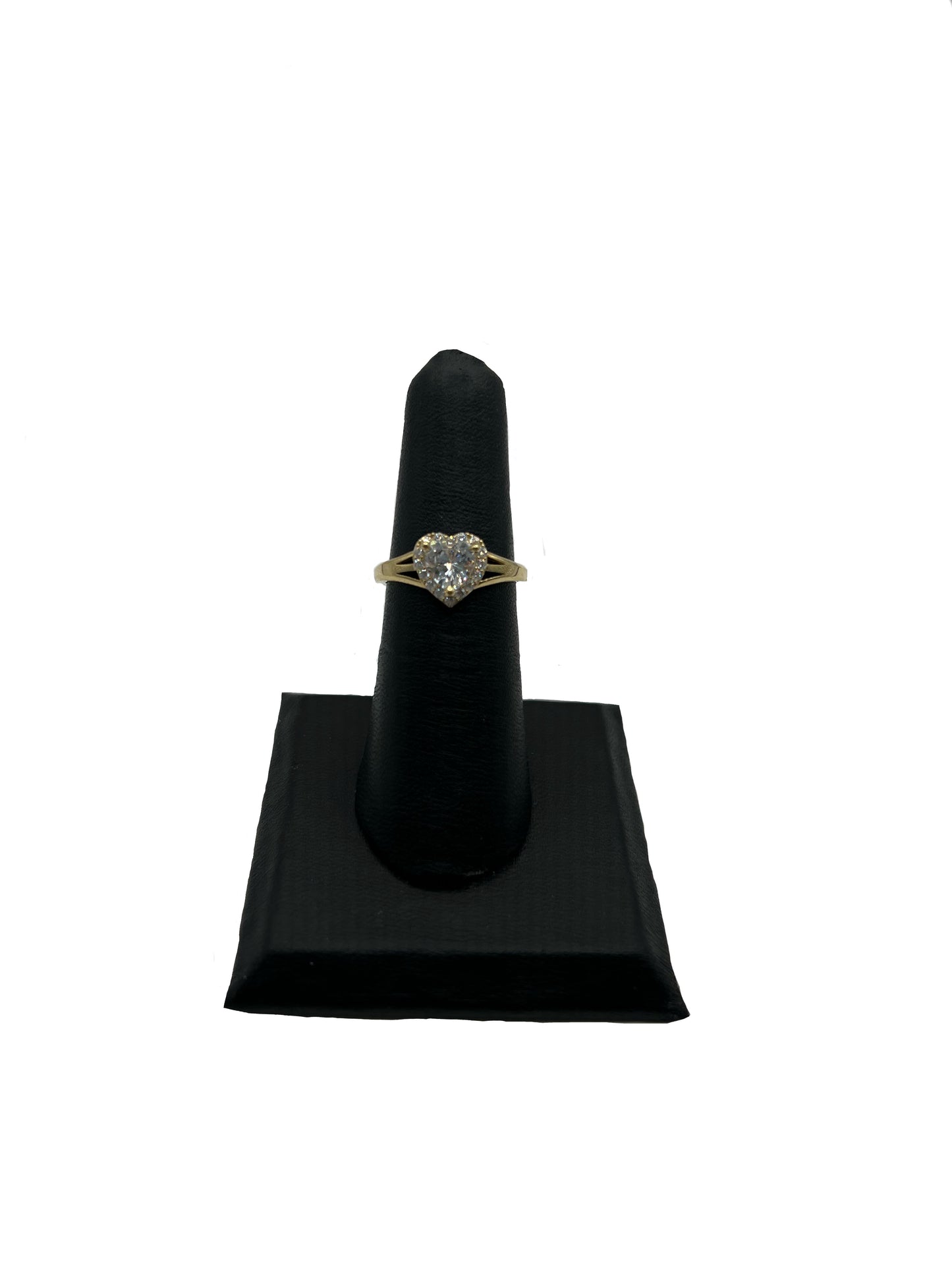 10k Cz Heart Ring