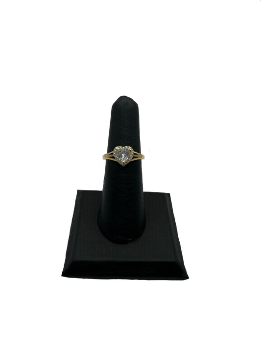 10k Cz Heart Ring
