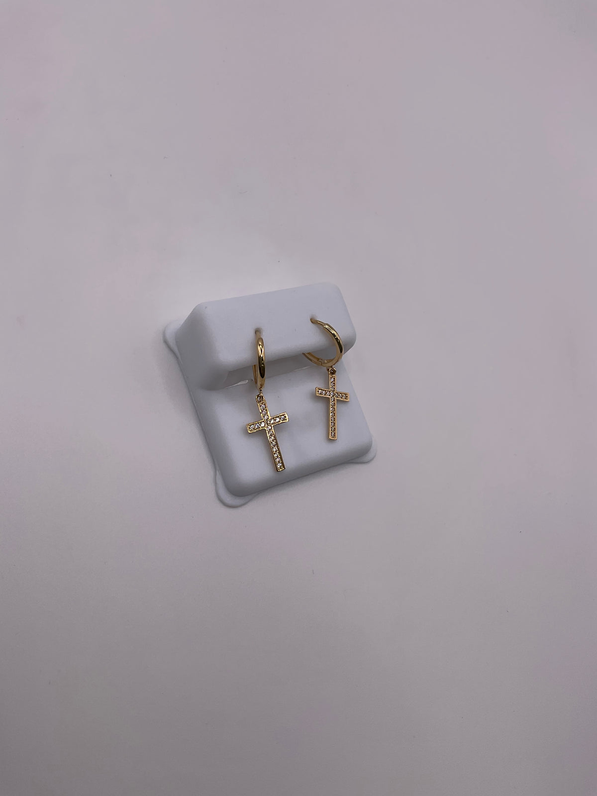 14kt CZ Fancy Cross Earrings