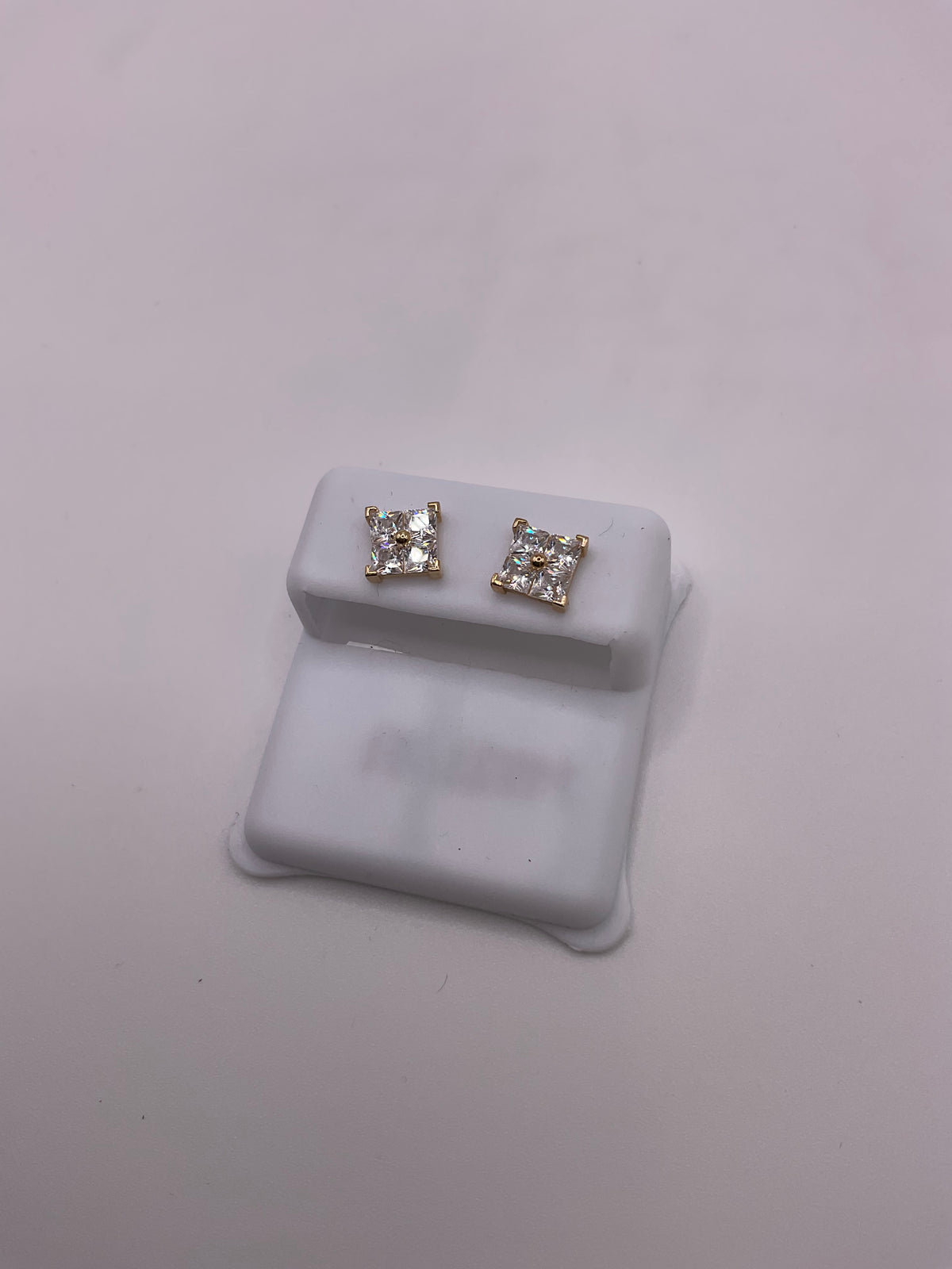 14kt Cz Fancy Earrings Push Back