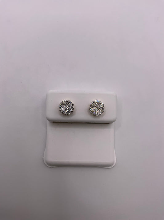 14kt 0.79Ct Flower Diamond Earrings