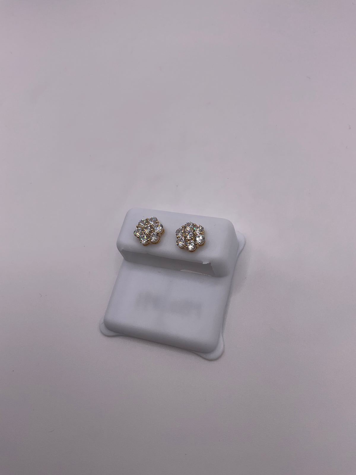 14kt Cz Fancy Earrings Push Back