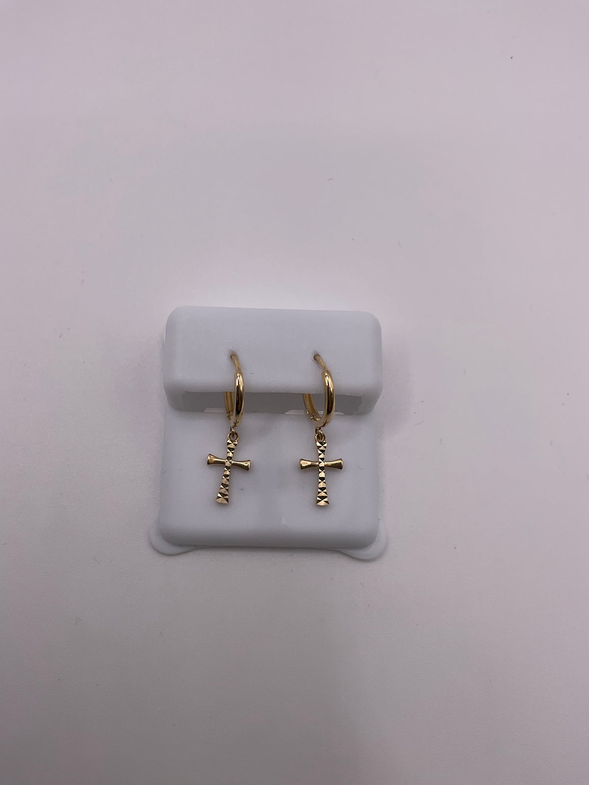 14kt Fancy Cross Dia Cut Earrings