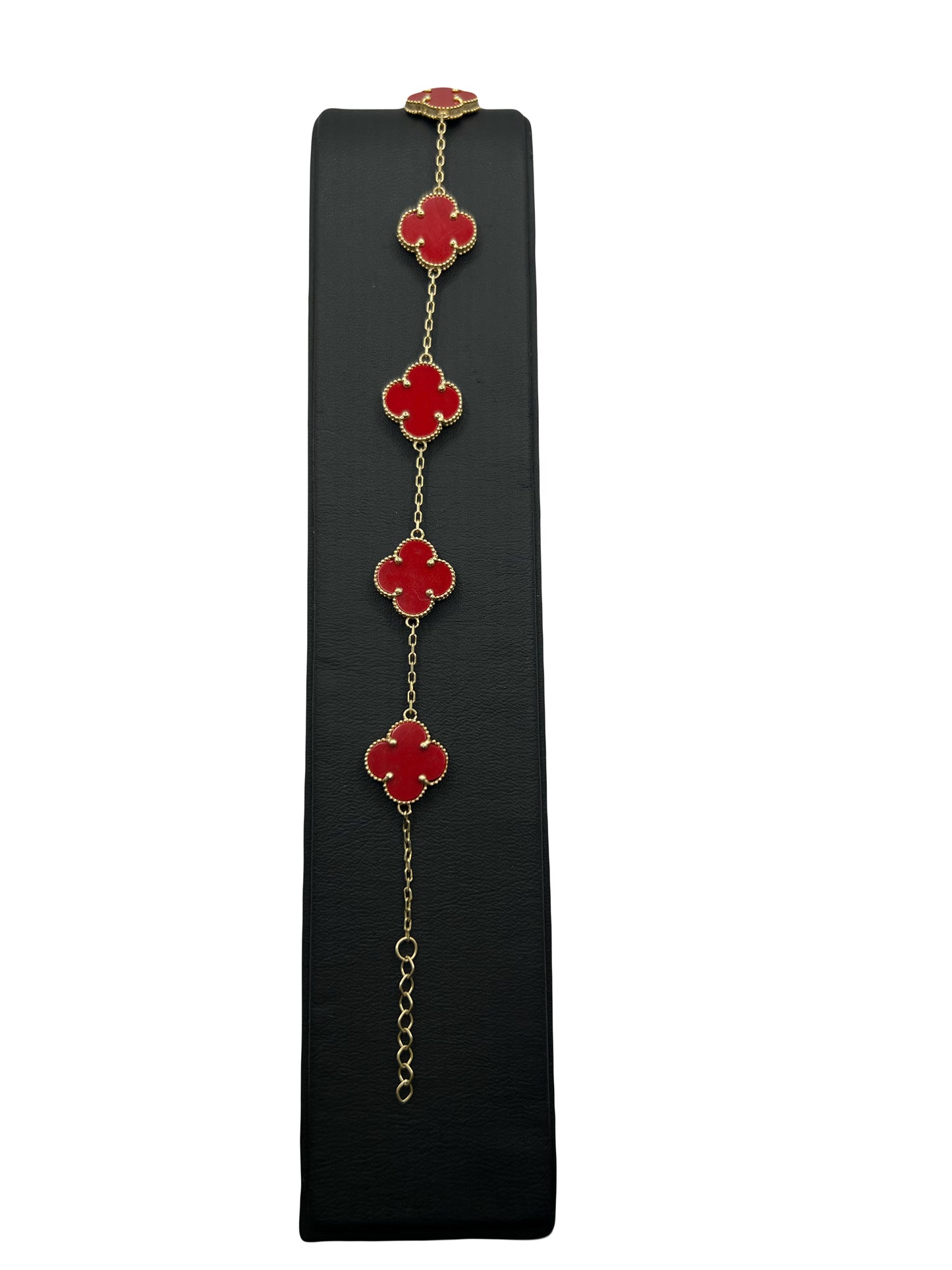 14k Clover Bracelet in Red