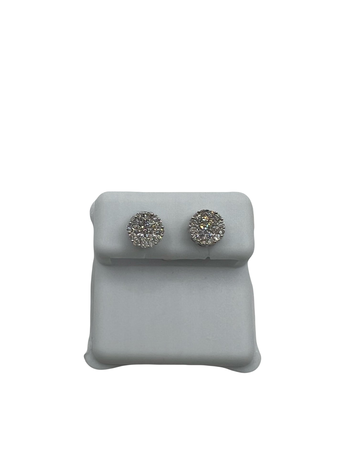 14k Cluster Diamond Earrings