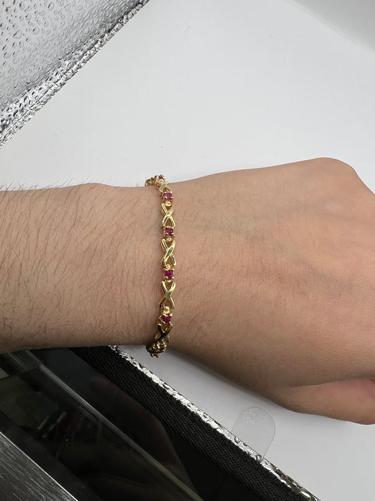 14k CZ High Polish Infinity Bracelet