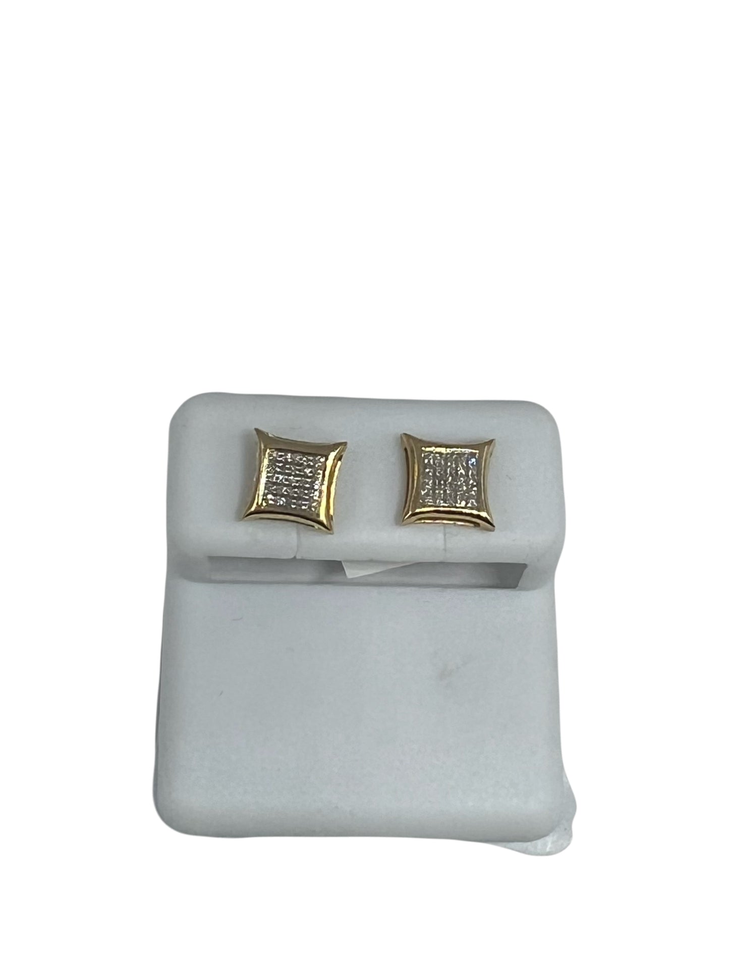 14k Diamond Square Stud Earrings
