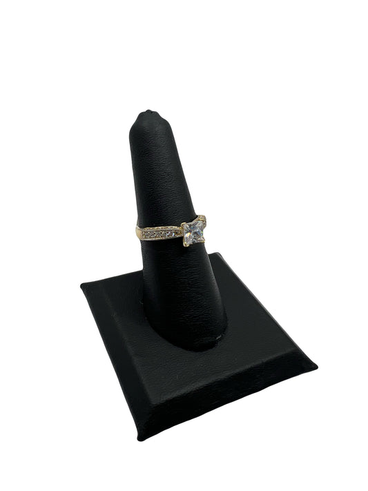 10k Cz Square Ring