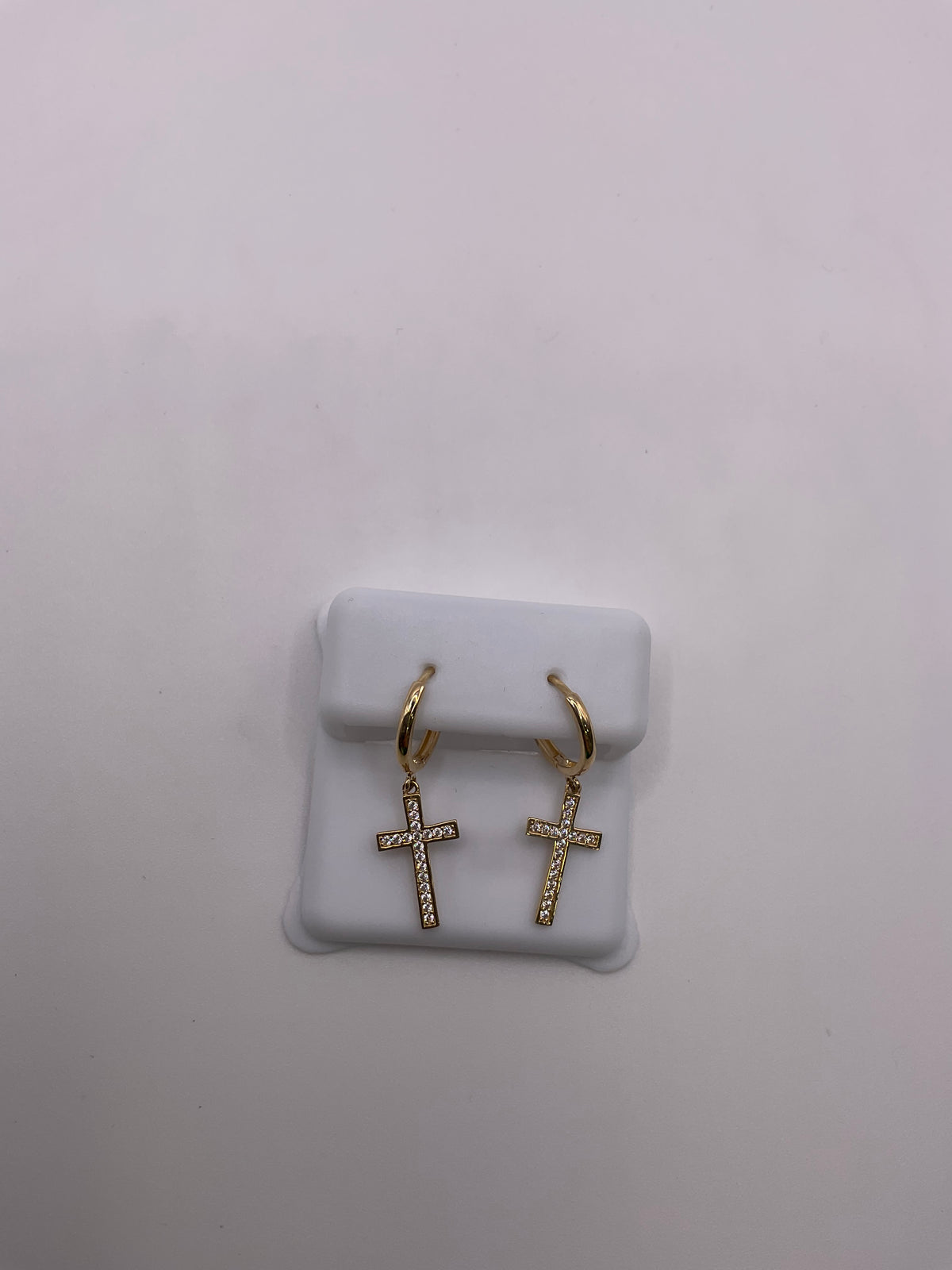 14kt CZ Fancy Cross Earrings