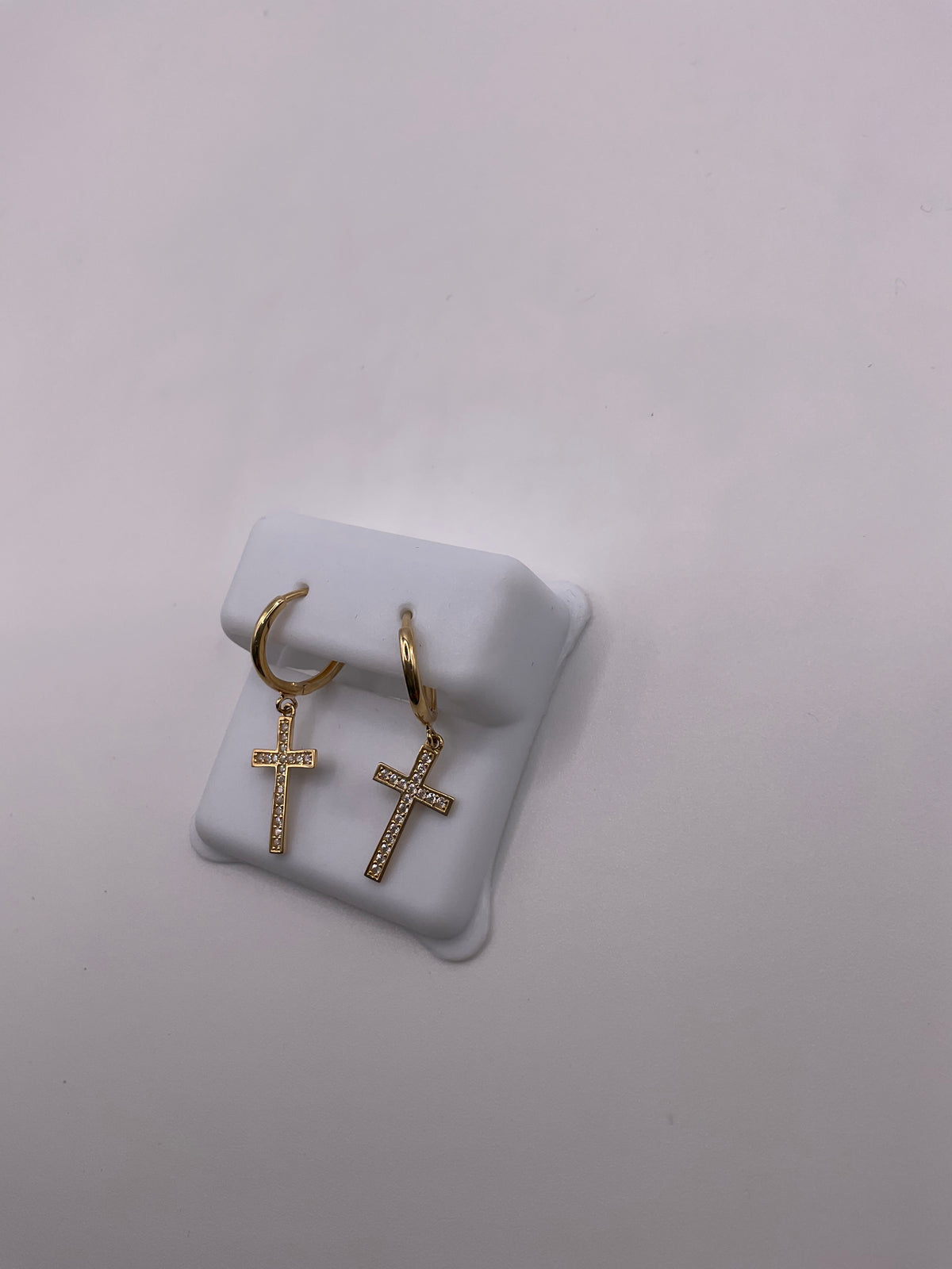 14kt CZ Fancy Cross Earrings