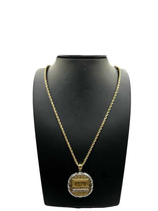 14k Rope Chain & Last Supper Pendant