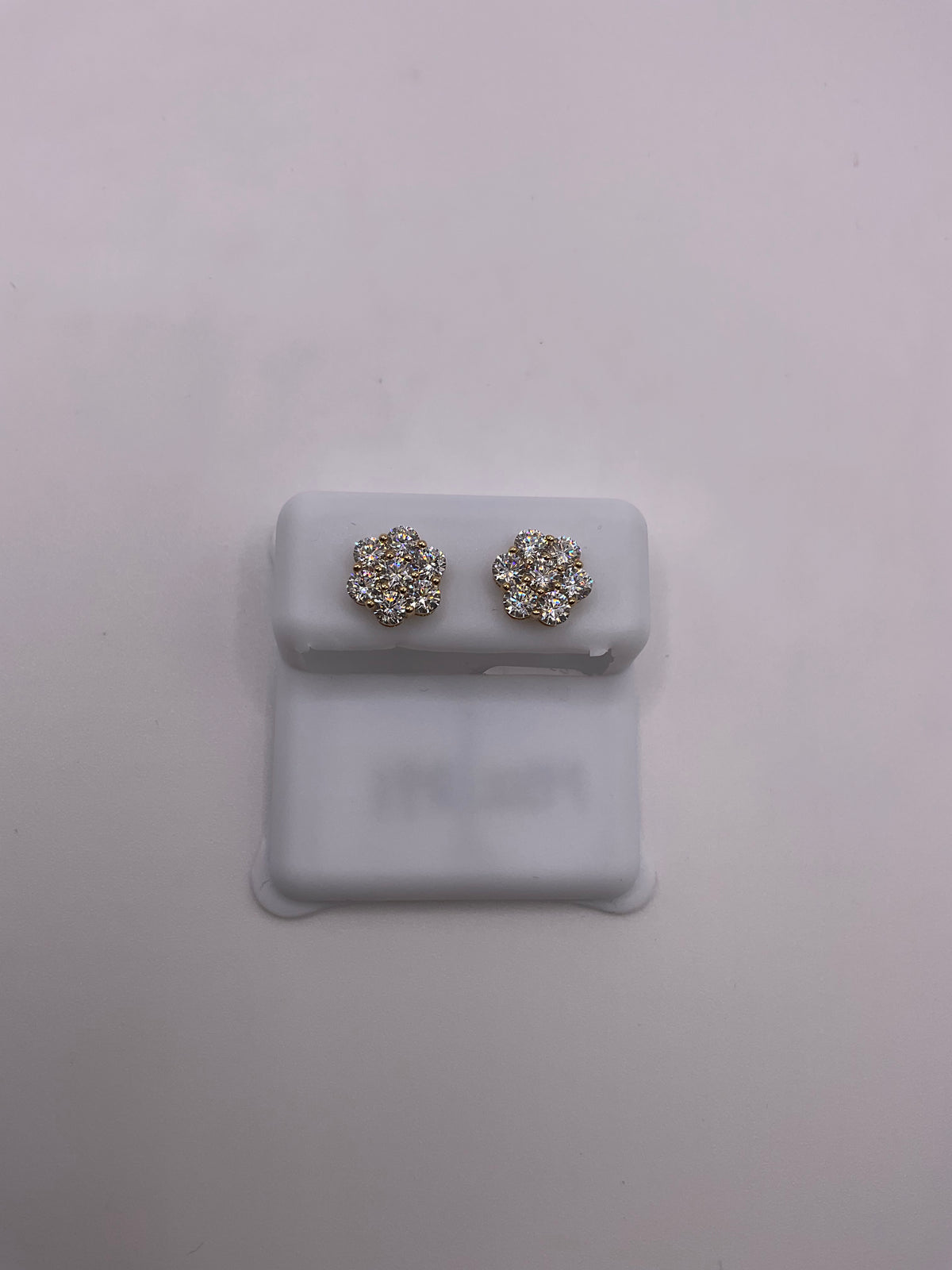 14kt Cz Fancy Earrings Push Back
