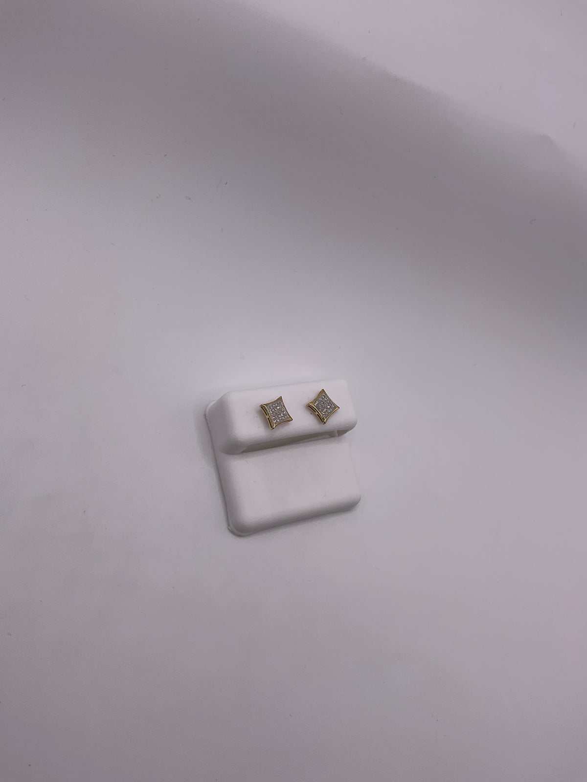14k Diamond Square Stud Earrings
