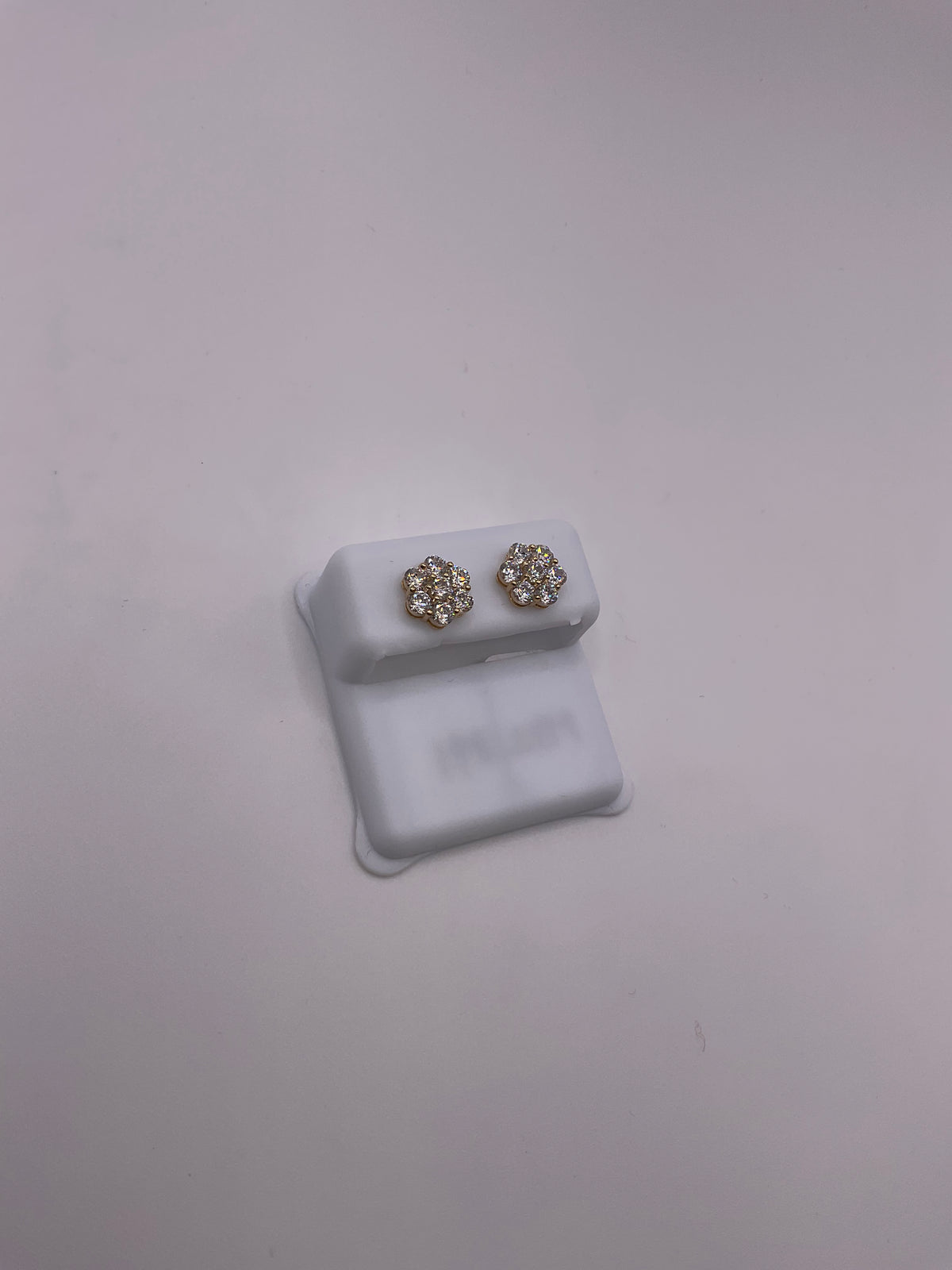 14kt Cz Fancy Earrings Push Back