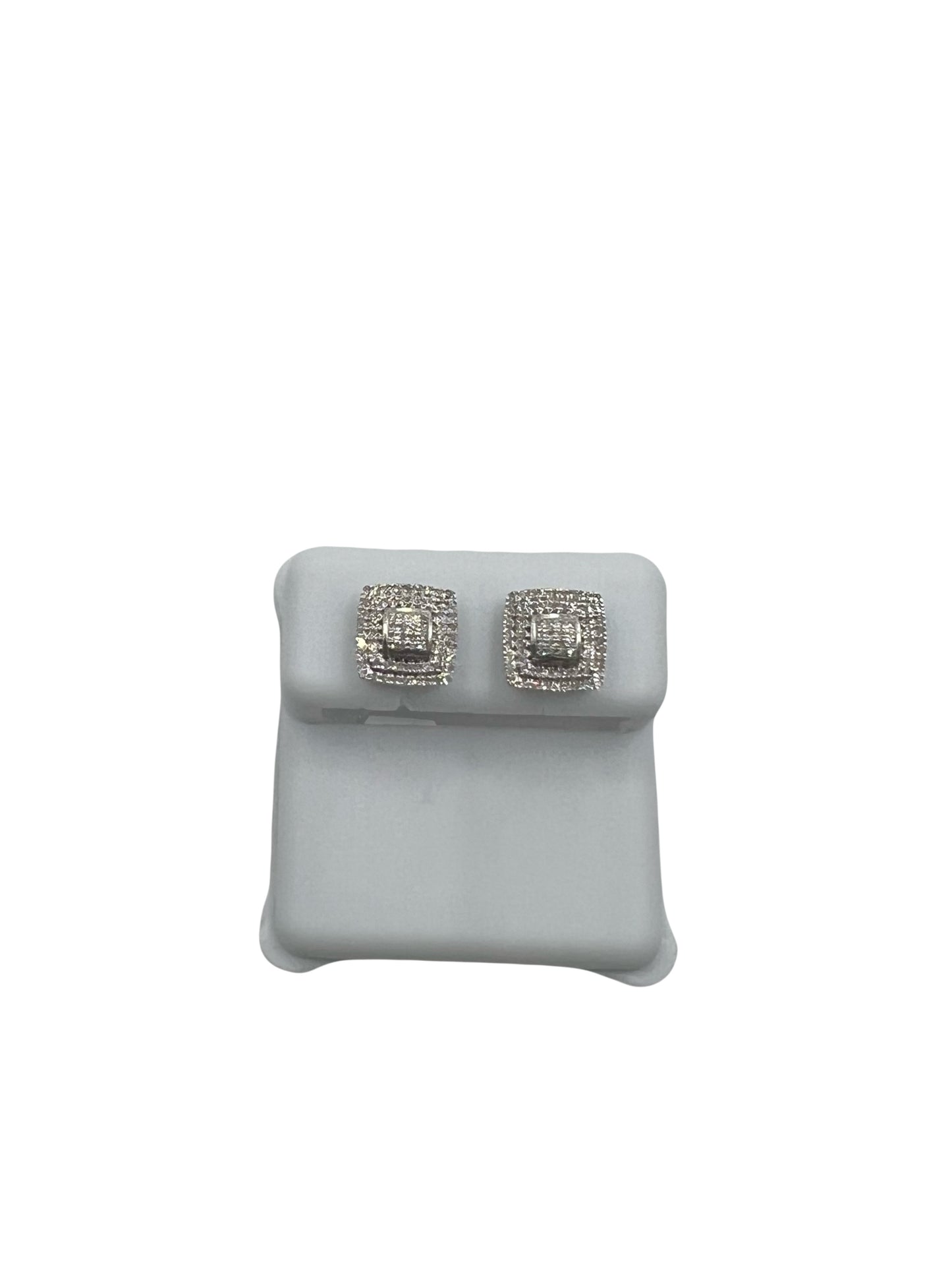 14k Diamond Square Earrings