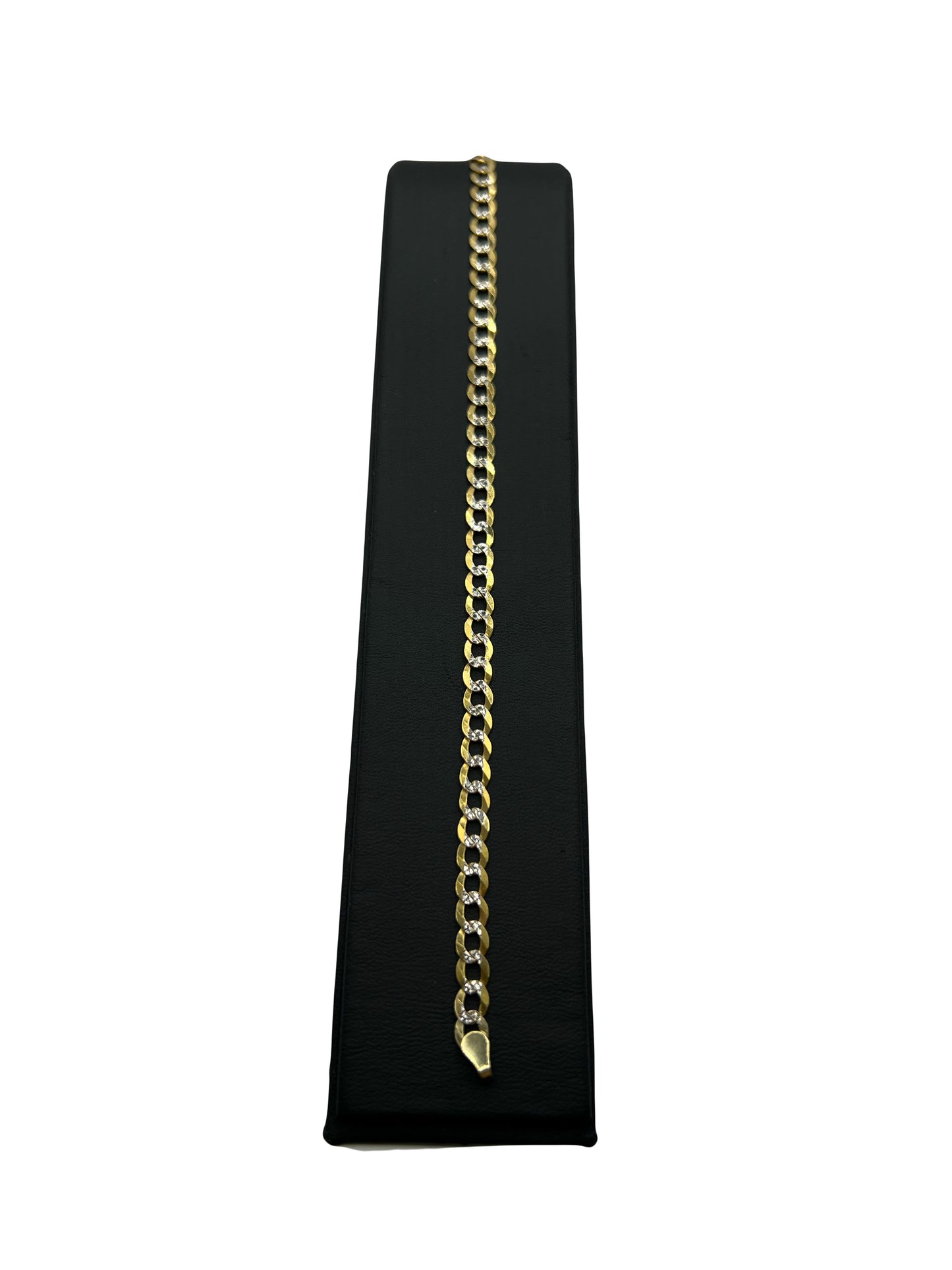 14k Solid Two Tone Cuban Bracelet