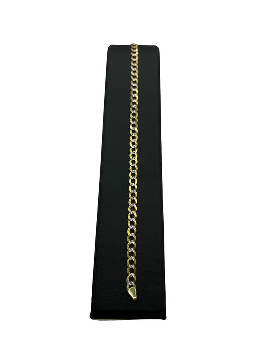 14k Solid Two Tone Cuban Bracelet
