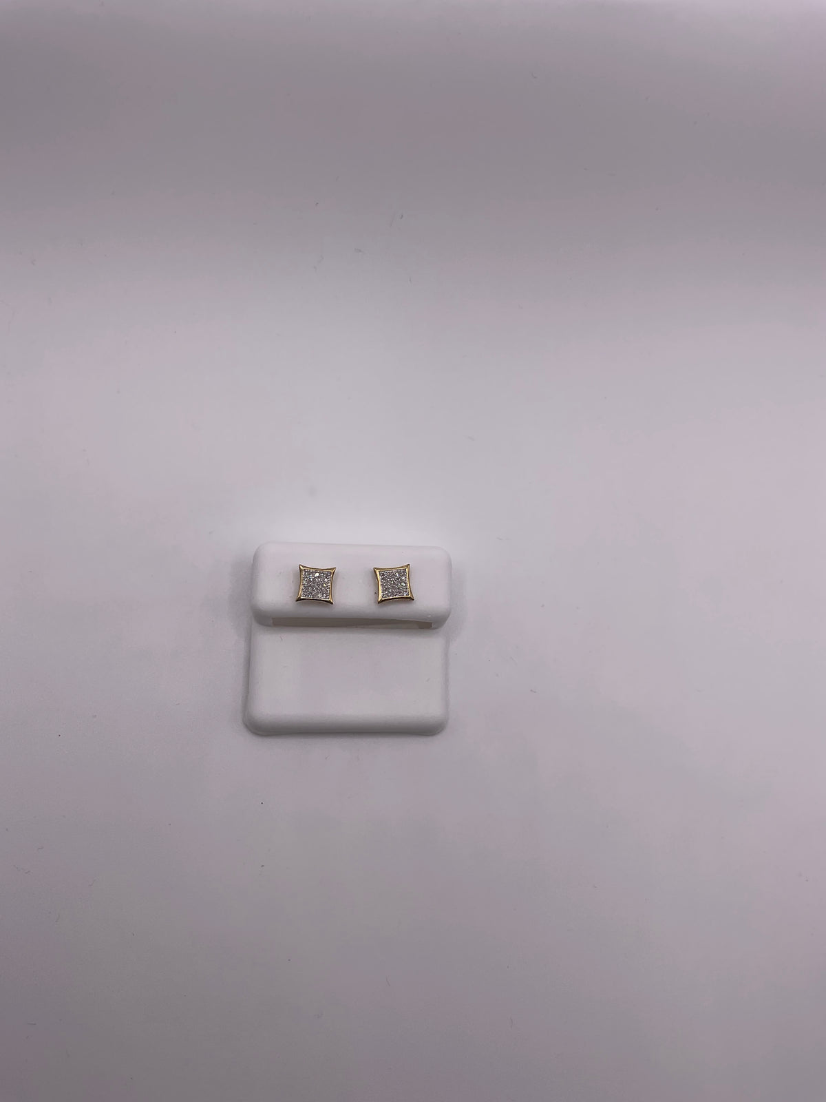 14k Diamond Square Stud Earrings