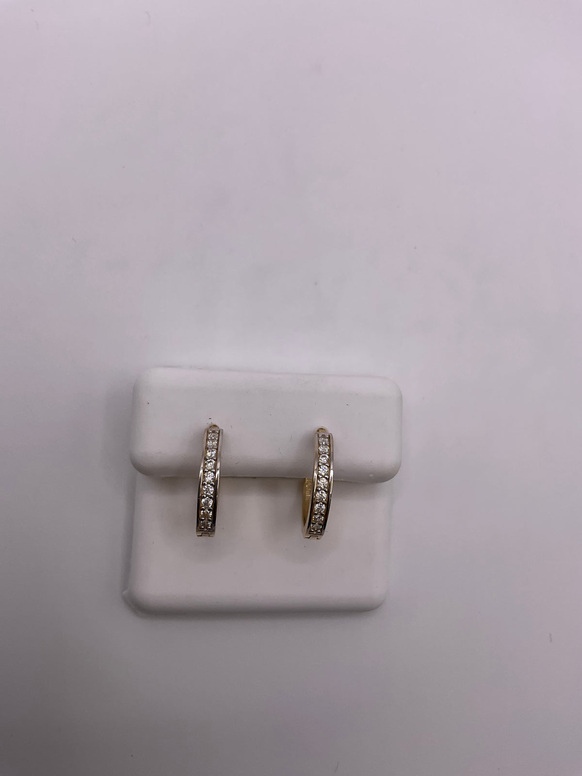 14kt Cz Hoop Earring