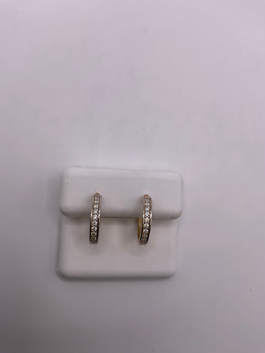 14kt Cz Hoop Earring